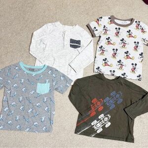 Boys 3T tops tee shirts long sleeve Hanna Andersson  sharks race cars Mickey
